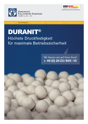 Eine abgebildete Broschüre von VFF zeigt das Produkt Duranit von VFF. 